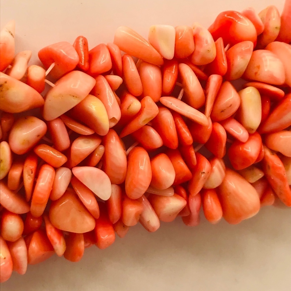 Faux Angelhair Coral Stretch Cuff Bracelet - Picture 5 of 9